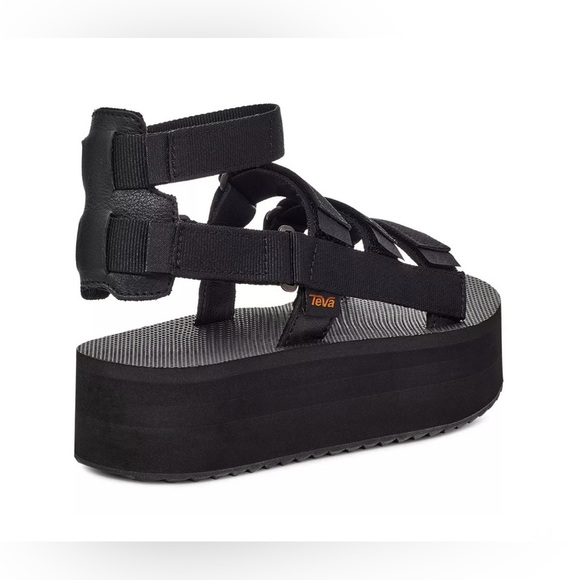 Teva Flatform Mevia Strappy Gladiator Platform Sandals Black Size 8 - Picture 3 of 17
